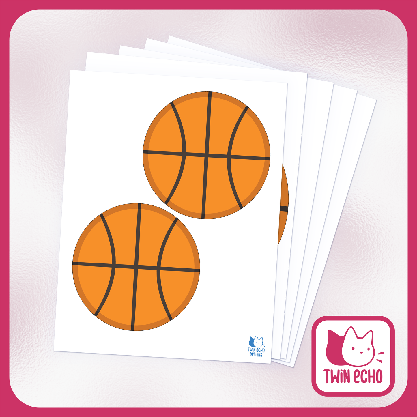 Basketball Cake Topper - Digital Download